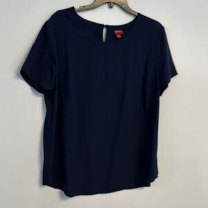 Merona Deep Blue Short Sleeve Blouse